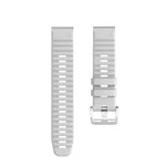 Cinturino in silicone con fibbia in acciaio argento a vite, For Garmin Forerunner 965 / 955 / 945 / 935, For Garmin Tactix 7 Pro / Fenix 7X / 6X Pro