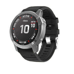 Cinturino in silicone con fibbia in acciaio argento a vite, For Garmin Forerunner 965 / 955 / 945 / 935, For Garmin Tactix 7 Pro / Fenix 7X / 6X Pro