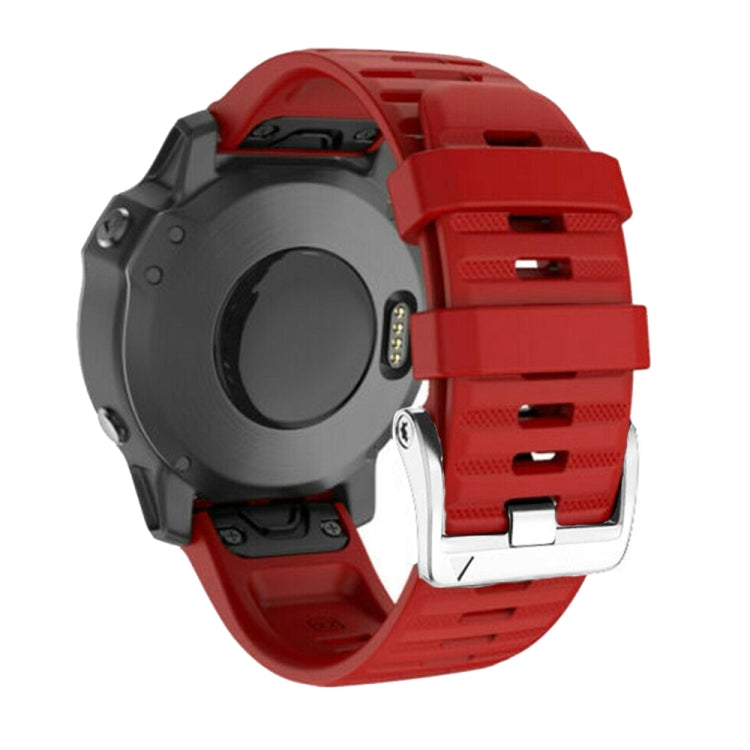 Cinturino in silicone con fibbia in acciaio argento a vite, For Garmin Forerunner 965 / 955 / 945 / 935, For Garmin Tactix 7 Pro / Fenix 7X / 6X Pro
