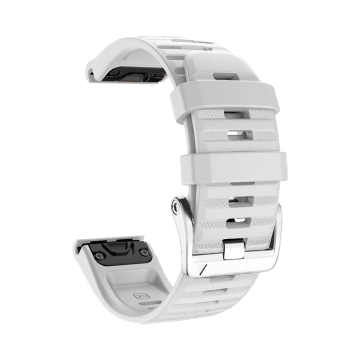 Cinturino in silicone con fibbia in acciaio argento a vite, For Garmin Forerunner 965 / 955 / 945 / 935, For Garmin Tactix 7 Pro / Fenix 7X / 6X Pro