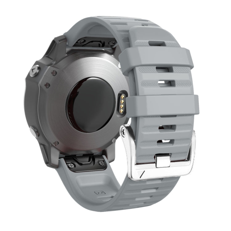 Cinturino in silicone con fibbia in acciaio argento a vite, For Garmin Forerunner 965 / 955 / 945 / 935, For Garmin Tactix 7 Pro / Fenix 7X / 6X Pro