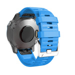 Cinturino in silicone con fibbia in acciaio argento a vite, For Garmin Forerunner 965 / 955 / 945 / 935, For Garmin Tactix 7 Pro / Fenix 7X / 6X Pro