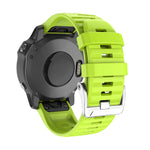 Cinturino in silicone con fibbia in acciaio argento a vite, For Garmin Forerunner 965 / 955 / 945 / 935, For Garmin Tactix 7 Pro / Fenix 7X / 6X Pro
