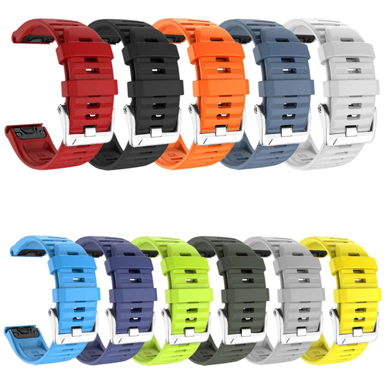 Cinturino in silicone con fibbia in acciaio argento a vite, For Garmin Forerunner 965 / 955 / 945 / 935, For Garmin Tactix 7 Pro / Fenix 7X / 6X Pro