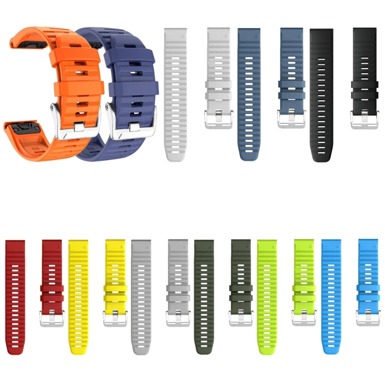 Cinturino in silicone con fibbia in acciaio argento a vite, For Garmin Forerunner 965 / 955 / 945 / 935, For Garmin Tactix 7 Pro / Fenix 7X / 6X Pro