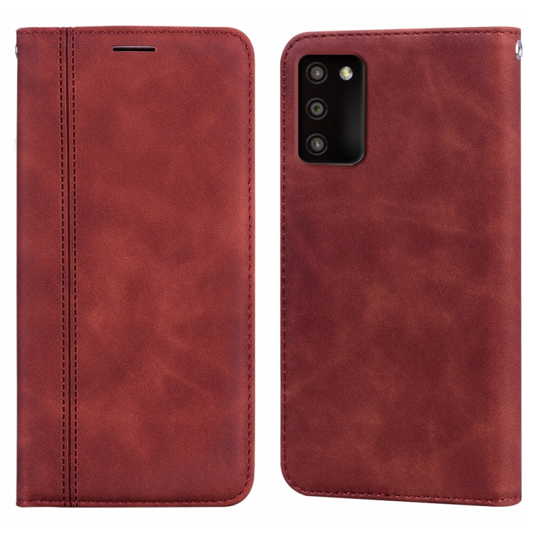 Custodia per telefono in PU con vibrazione orizzontale magnetica aziendale smerigliata, For Samsung Galaxy A03s