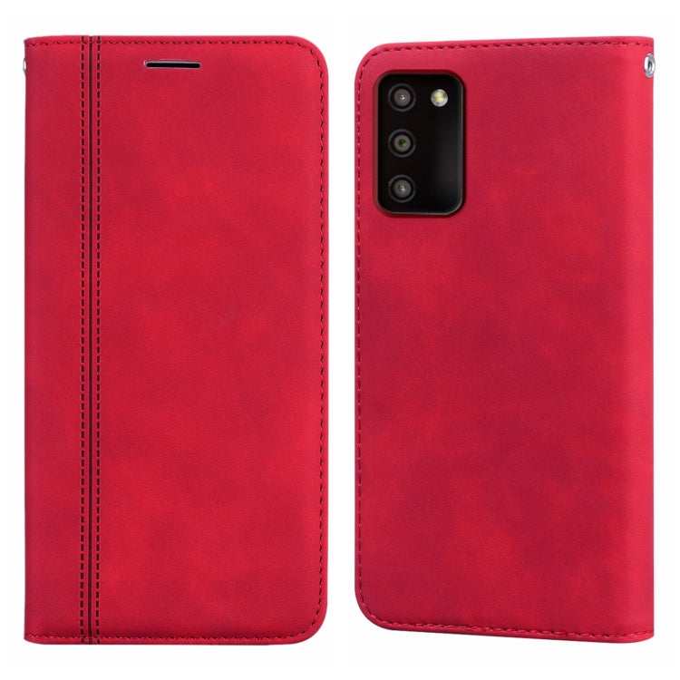 Custodia per telefono in PU con vibrazione orizzontale magnetica aziendale smerigliata, For Samsung Galaxy A03s