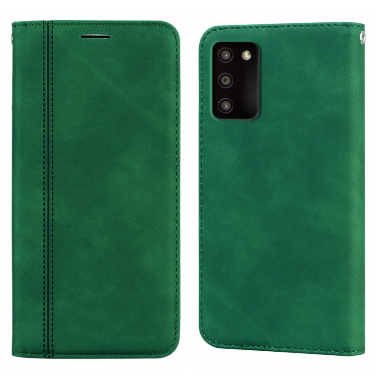 Custodia per telefono in PU con vibrazione orizzontale magnetica aziendale smerigliata, For Samsung Galaxy A03s
