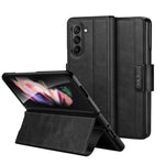 SULADA Custodia per telefono in pelle con chiusura a scatto magnetica all-inclusive, For Samsung Ga6axy Z Fold6, For Samsung Galaxy Z Fold5, For Samsung Galaxy Z Fold4 / W23, For Samsung Galaxy Z Fold3 / W22