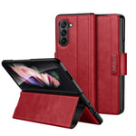 SULADA Custodia per telefono in pelle con chiusura a scatto magnetica all-inclusive, For Samsung Ga6axy Z Fold6, For Samsung Galaxy Z Fold5, For Samsung Galaxy Z Fold4 / W23, For Samsung Galaxy Z Fold3 / W22