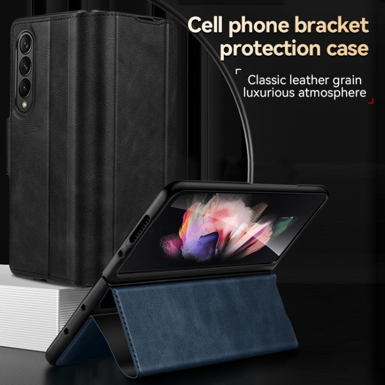 SULADA Custodia per telefono in pelle con chiusura a scatto magnetica all-inclusive, For Samsung Galaxy Z Fold2 / W21