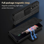 SULADA Custodia per telefono in pelle con chiusura a scatto magnetica all-inclusive, For Samsung Galaxy Z Fold2 / W21