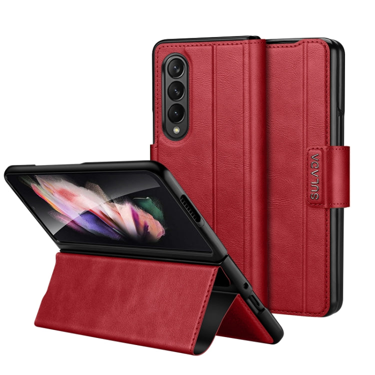 SULADA Custodia per telefono in pelle con chiusura a scatto magnetica all-inclusive, For Samsung Galaxy Z Fold2 / W21