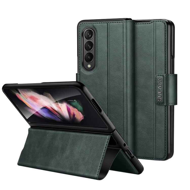 SULADA Custodia per telefono in pelle con chiusura a scatto magnetica all-inclusive, For Samsung Galaxy Z Fold2 / W21