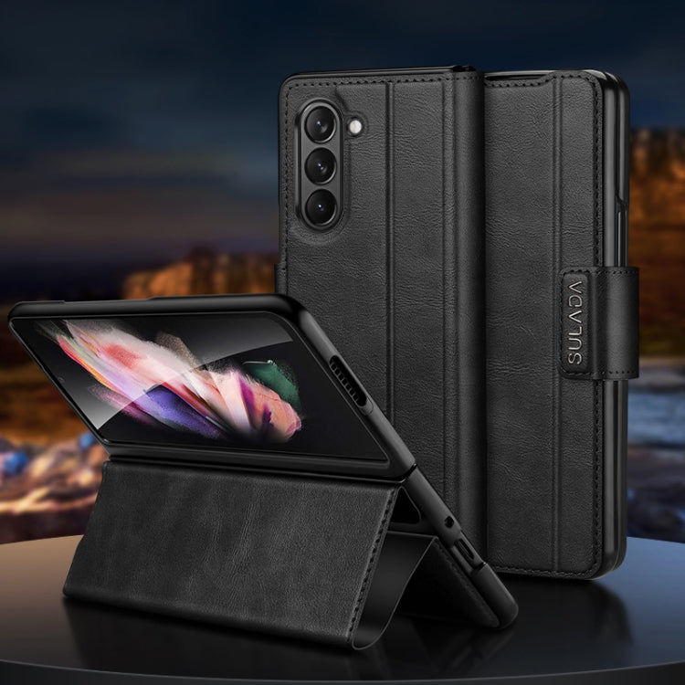 SULADA Custodia per telefono in pelle con chiusura a scatto magnetica all-inclusive, For Samsung Ga6axy Z Fold6, For Samsung Galaxy Z Fold5, For Samsung Galaxy Z Fold4 / W23, For Samsung Galaxy Z Fold3 / W22