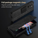 SULADA Custodia per telefono in pelle con chiusura a scatto magnetica all-inclusive, For Samsung Ga6axy Z Fold6, For Samsung Galaxy Z Fold5, For Samsung Galaxy Z Fold4 / W23, For Samsung Galaxy Z Fold3 / W22