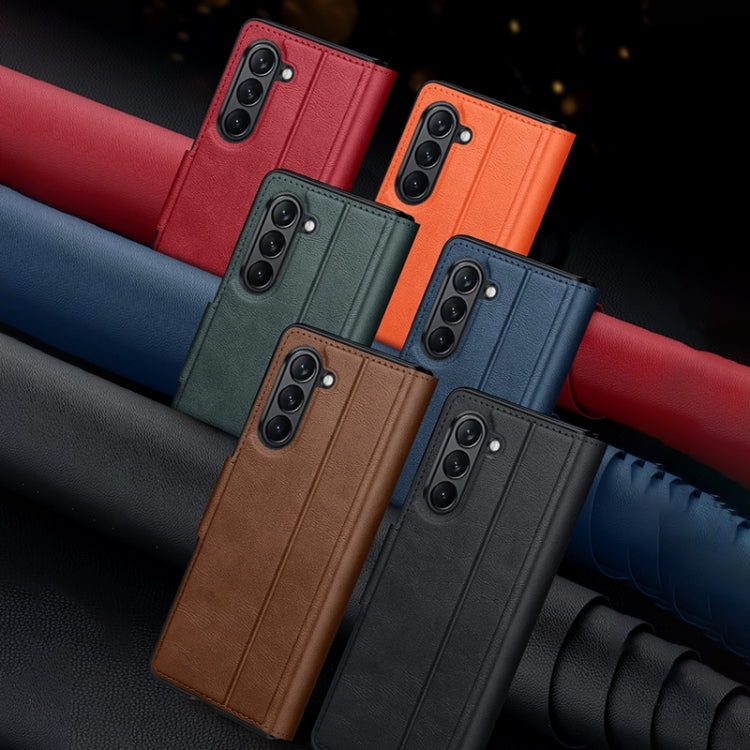 SULADA Custodia per telefono in pelle con chiusura a scatto magnetica all-inclusive, For Samsung Ga6axy Z Fold6, For Samsung Galaxy Z Fold5, For Samsung Galaxy Z Fold4 / W23, For Samsung Galaxy Z Fold3 / W22