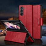 SULADA Custodia per telefono in pelle con chiusura a scatto magnetica all-inclusive, For Samsung Ga6axy Z Fold6, For Samsung Galaxy Z Fold5, For Samsung Galaxy Z Fold4 / W23, For Samsung Galaxy Z Fold3 / W22