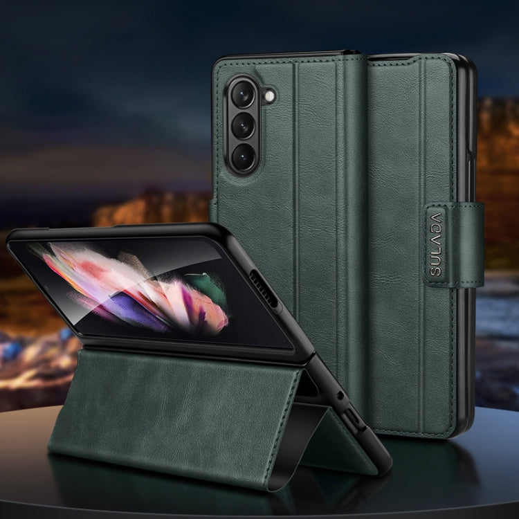 SULADA Custodia per telefono in pelle con chiusura a scatto magnetica all-inclusive, For Samsung Ga6axy Z Fold6, For Samsung Galaxy Z Fold5, For Samsung Galaxy Z Fold4 / W23, For Samsung Galaxy Z Fold3 / W22