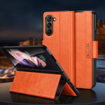 SULADA Custodia per telefono in pelle con chiusura a scatto magnetica all-inclusive, For Samsung Ga6axy Z Fold6, For Samsung Galaxy Z Fold5, For Samsung Galaxy Z Fold4 / W23, For Samsung Galaxy Z Fold3 / W22