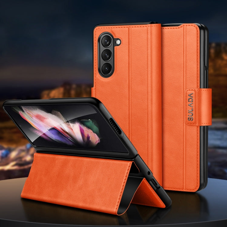 SULADA Custodia per telefono in pelle con chiusura a scatto magnetica all-inclusive, For Samsung Ga6axy Z Fold6, For Samsung Galaxy Z Fold5, For Samsung Galaxy Z Fold4 / W23, For Samsung Galaxy Z Fold3 / W22