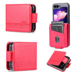 AZNS Custodia per telefono in pelle a conchiglia con struttura in vitello magnetico, For Samsung Galaxy Z Flip5 5G