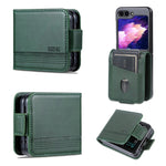 AZNS Custodia per telefono in pelle a conchiglia con struttura in vitello magnetico, For Samsung Galaxy Z Flip5 5G