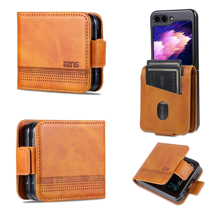 AZNS Custodia per telefono in pelle a conchiglia con struttura in vitello magnetico, For Samsung Galaxy Z Flip7 FE / Flip6, For Samsung Galaxy Z Fold7 5G, For Samsung Galaxy Z Flip7 5G, For Samsung Galaxy Z Fold6 5G