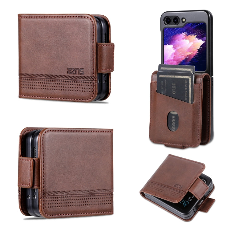 AZNS Custodia per telefono in pelle a conchiglia con struttura in vitello magnetico, For Samsung Galaxy Z Flip7 FE / Flip6, For Samsung Galaxy Z Fold7 5G, For Samsung Galaxy Z Flip7 5G, For Samsung Galaxy Z Fold6 5G