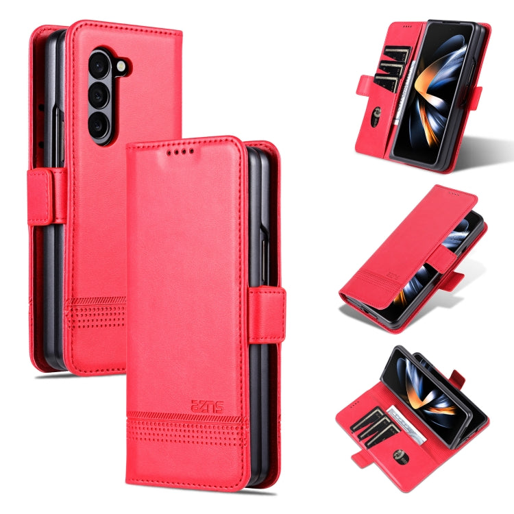 AZNS Custodia per telefono in pelle a conchiglia con struttura in vitello magnetico, For Samsung Galaxy Z Flip7 FE / Flip6, For Samsung Galaxy Z Fold7 5G, For Samsung Galaxy Z Flip7 5G, For Samsung Galaxy Z Fold6 5G