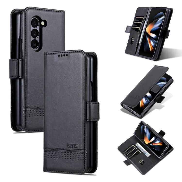 AZNS Custodia per telefono in pelle a conchiglia con struttura in vitello magnetico, For Samsung Galaxy Z Flip7 FE / Flip6, For Samsung Galaxy Z Fold7 5G, For Samsung Galaxy Z Flip7 5G, For Samsung Galaxy Z Fold6 5G