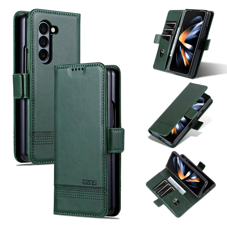 AZNS Custodia per telefono in pelle a conchiglia con struttura in vitello magnetico, For Samsung Galaxy Z Flip7 FE / Flip6, For Samsung Galaxy Z Fold7 5G, For Samsung Galaxy Z Flip7 5G, For Samsung Galaxy Z Fold6 5G