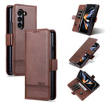 AZNS Custodia per telefono in pelle a conchiglia con struttura in vitello magnetico, For Samsung Galaxy Z Flip7 FE / Flip6, For Samsung Galaxy Z Fold7 5G, For Samsung Galaxy Z Flip7 5G, For Samsung Galaxy Z Fold6 5G