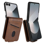 AZNS Custodia per telefono in pelle a conchiglia con struttura in vitello magnetico, For Samsung Galaxy Z Flip7 FE / Flip6, For Samsung Galaxy Z Fold7 5G, For Samsung Galaxy Z Flip7 5G, For Samsung Galaxy Z Fold6 5G