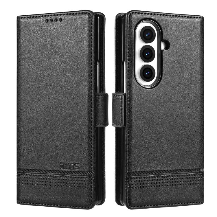 AZNS Custodia per telefono in pelle a conchiglia con struttura in vitello magnetico, For Samsung Galaxy Z Flip7 FE / Flip6, For Samsung Galaxy Z Fold7 5G, For Samsung Galaxy Z Flip7 5G, For Samsung Galaxy Z Fold6 5G