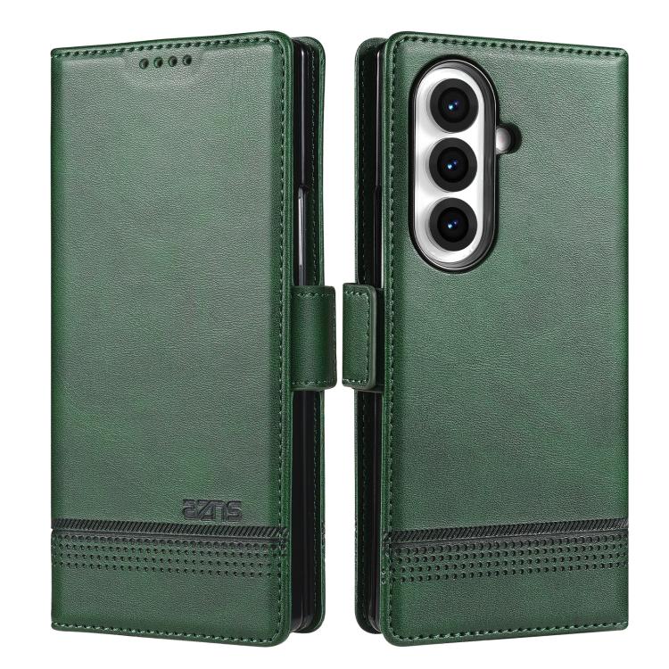 AZNS Custodia per telefono in pelle a conchiglia con struttura in vitello magnetico, For Samsung Galaxy Z Flip7 FE / Flip6, For Samsung Galaxy Z Fold7 5G, For Samsung Galaxy Z Flip7 5G, For Samsung Galaxy Z Fold6 5G