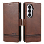 AZNS Custodia per telefono in pelle a conchiglia con struttura in vitello magnetico, For Samsung Galaxy Z Flip7 FE / Flip6, For Samsung Galaxy Z Fold7 5G, For Samsung Galaxy Z Flip7 5G, For Samsung Galaxy Z Fold6 5G
