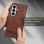 Custodia portafoglio in pelle per Samsung Galaxy Z Flip7 FE