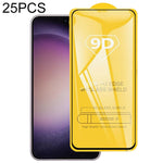 Pellicola in vetro temperato con schermo a colla intera da 25 pezzi 9D, For Samsung Galaxy M44, For Samsung Galaxy Jump 3, For Samsung Galaxy A15 5G, For Samsung Galaxy A55, For Samsung Galaxy M34 5G / F34 / A15, For Samsung Galaxy S23 FE 5G