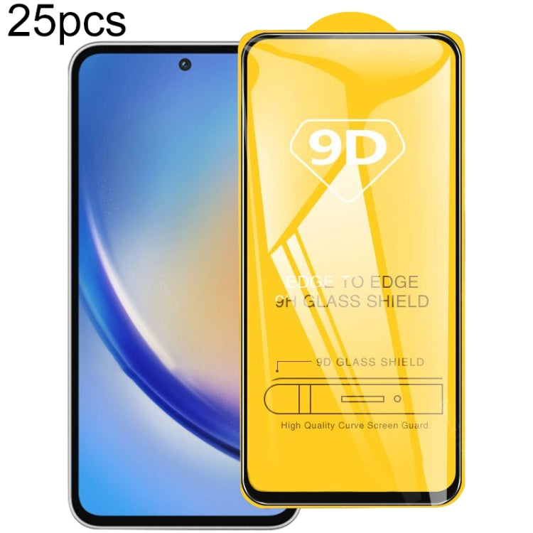 Pellicola in vetro temperato con schermo a colla intera da 25 pezzi 9D, For Galaxy F07e 4G, For Samsung Galaxy M17e 5G, For Samsung Galaxy M17 5G, For Samsung Galaxy F17 5G, For Samsung Galaxy A57, For Samsung Galaxy A37, For Samsung Galaxy A27        ...