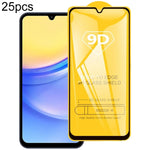 Pellicola in vetro temperato con schermo a colla intera da 25 pezzi 9D, For Samsung Galaxy M44, For Samsung Galaxy Jump 3, For Samsung Galaxy A15 5G, For Samsung Galaxy A55, For Samsung Galaxy M34 5G / F34 / A15, For Samsung Galaxy S23 FE 5G