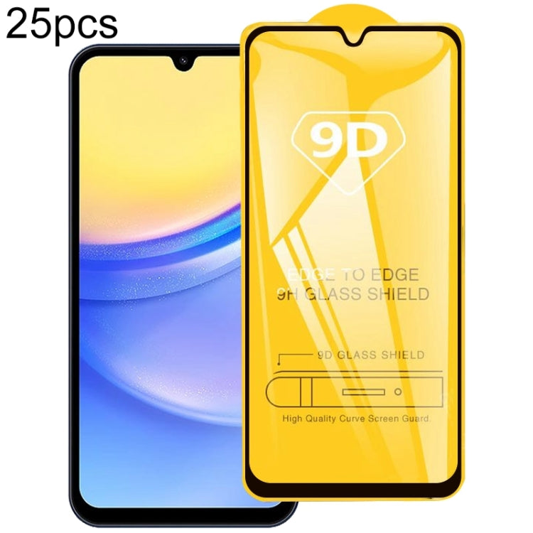 Pellicola in vetro temperato con schermo a colla intera da 25 pezzi 9D, For Samsung Galaxy M44, For Samsung Galaxy Jump 3, For Samsung Galaxy A15 5G, For Samsung Galaxy A55, For Samsung Galaxy M34 5G / F34 / A15, For Samsung Galaxy S23 FE 5G