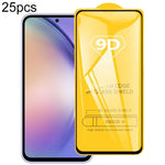 Pellicola in vetro temperato con schermo a colla intera da 25 pezzi 9D, For Samsung Galaxy M44, For Samsung Galaxy Jump 3, For Samsung Galaxy A15 5G, For Samsung Galaxy A55, For Samsung Galaxy M34 5G / F34 / A15, For Samsung Galaxy S23 FE 5G