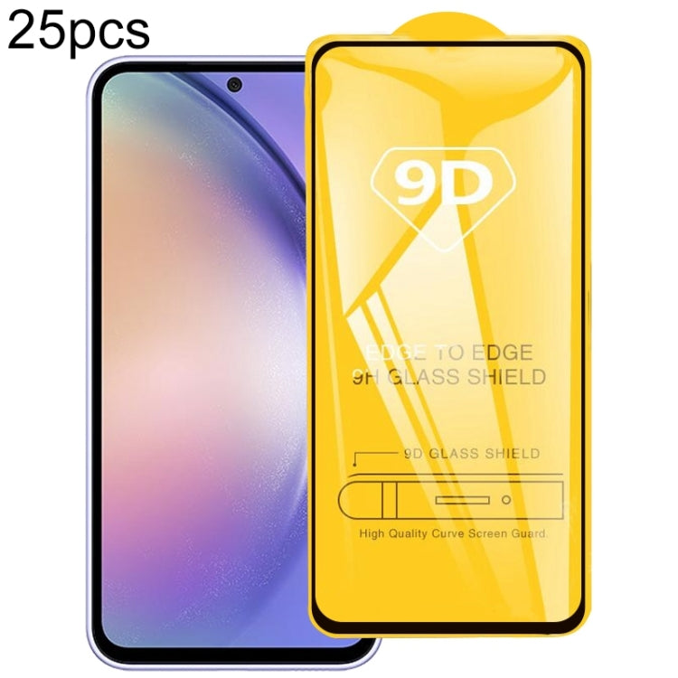 Pellicola in vetro temperato con schermo a colla intera da 25 pezzi 9D, For Samsung Galaxy M44, For Samsung Galaxy Jump 3, For Samsung Galaxy A15 5G, For Samsung Galaxy A55, For Samsung Galaxy M34 5G / F34 / A15, For Samsung Galaxy S23 FE 5G