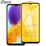 Pellicola in vetro temperato con schermo a colla intera da 25 pezzi 9D, For Samsung Galaxy M44, For Samsung Galaxy Jump 3, For Samsung Galaxy A15 5G, For Samsung Galaxy A55, For Samsung Galaxy M34 5G / F34 / A15, For Samsung Galaxy S23 FE 5G
