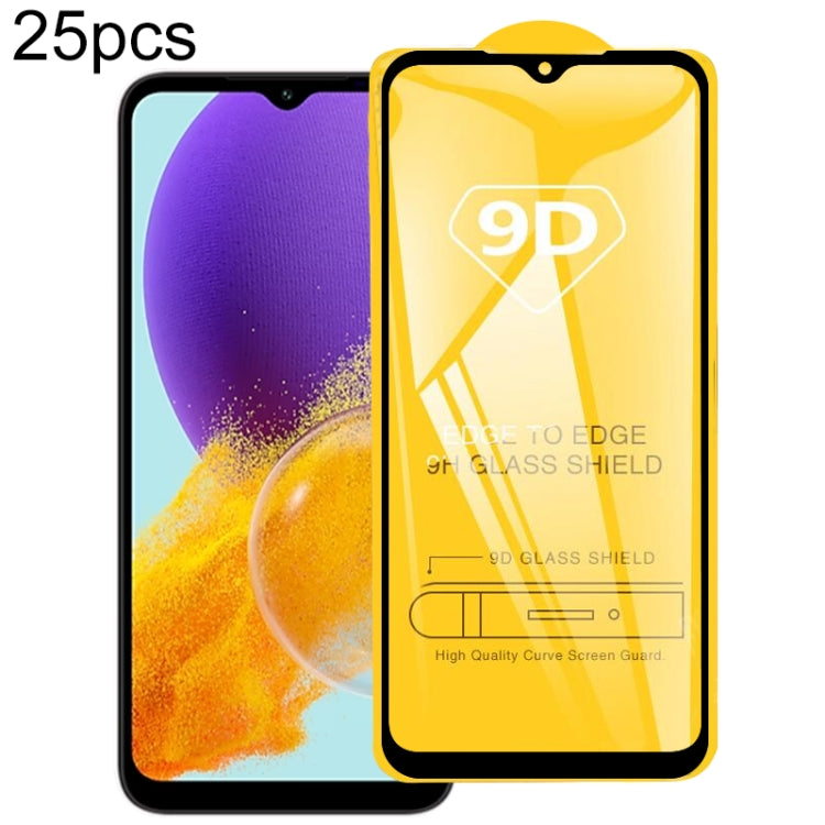 Pellicola in vetro temperato con schermo a colla intera da 25 pezzi 9D, For Samsung Galaxy M44, For Samsung Galaxy Jump 3, For Samsung Galaxy A15 5G, For Samsung Galaxy A55, For Samsung Galaxy M34 5G / F34 / A15, For Samsung Galaxy S23 FE 5G