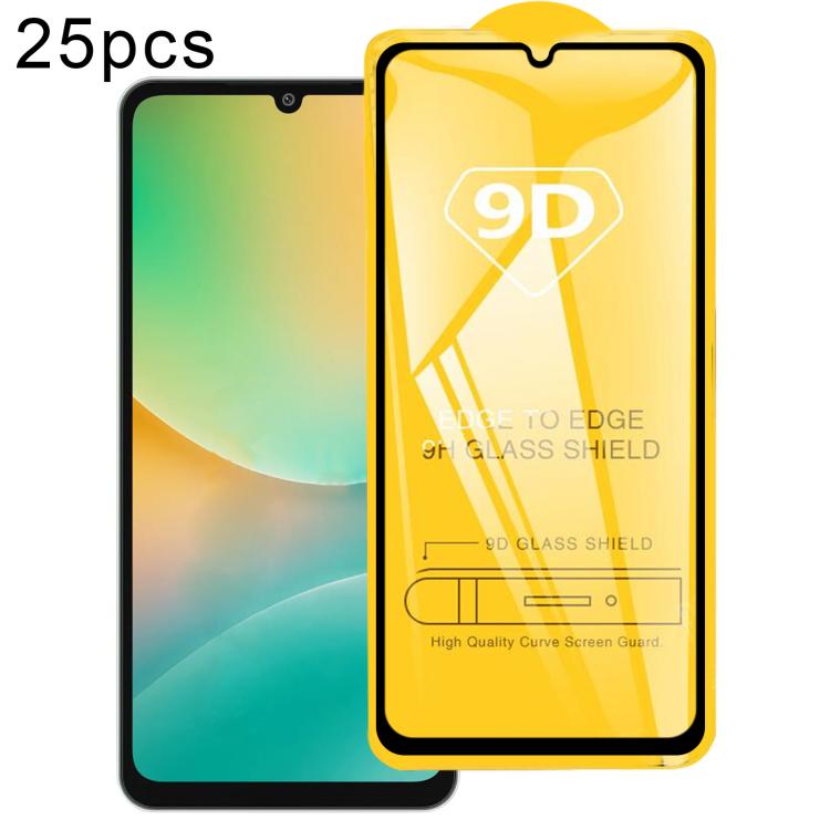 Pellicola in vetro temperato con schermo a colla intera da 25 pezzi 9D, For Galaxy F07e 4G, For Samsung Galaxy M17e 5G, For Samsung Galaxy M17 5G, For Samsung Galaxy F17 5G, For Samsung Galaxy A57, For Samsung Galaxy A37, For Samsung Galaxy A27        ...