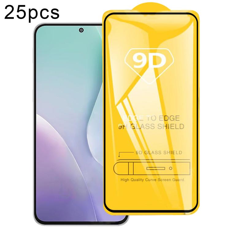 Pellicola in vetro temperato con schermo a colla intera da 25 pezzi 9D, For Galaxy F07e 4G, For Samsung Galaxy M17e 5G, For Samsung Galaxy M17 5G, For Samsung Galaxy F17 5G, For Samsung Galaxy A57, For Samsung Galaxy A37, For Samsung Galaxy A27        ...