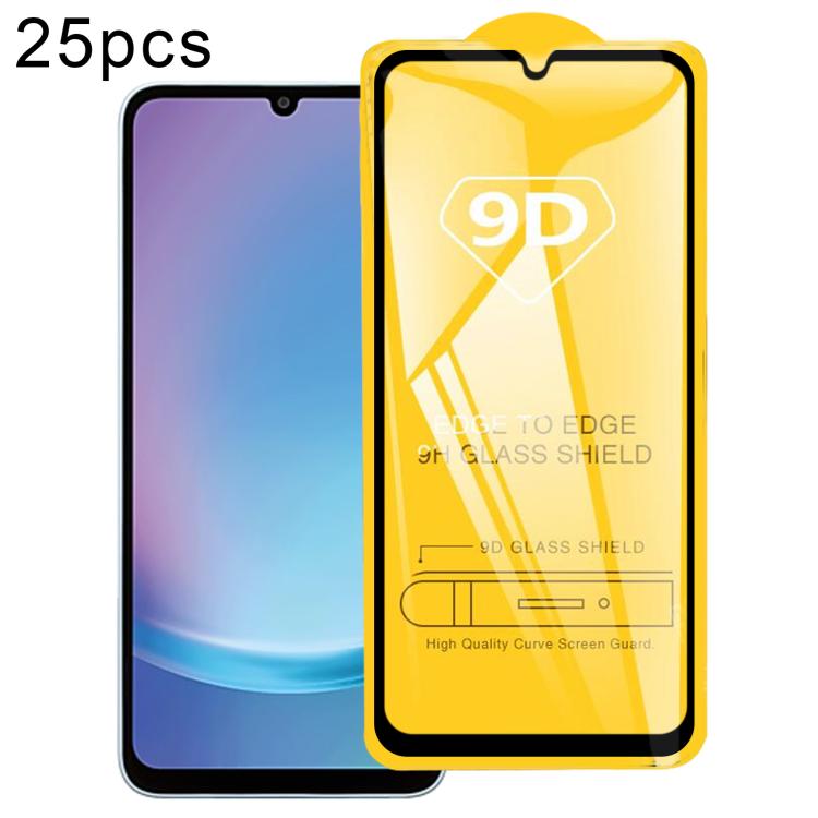 Pellicola in vetro temperato con schermo a colla intera da 25 pezzi 9D, For Galaxy F07e 4G, For Samsung Galaxy M17e 5G, For Samsung Galaxy M17 5G, For Samsung Galaxy F17 5G, For Samsung Galaxy A57, For Samsung Galaxy A37, For Samsung Galaxy A27        ...