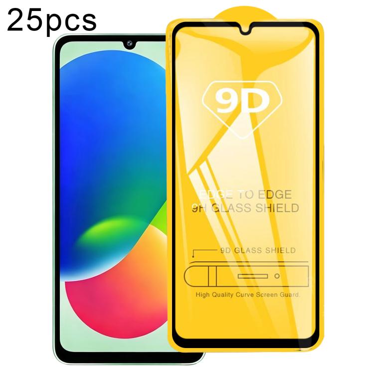 Pellicola in vetro temperato con schermo a colla intera da 25 pezzi 9D, For Galaxy F07e 4G, For Samsung Galaxy M17e 5G, For Samsung Galaxy M17 5G, For Samsung Galaxy F17 5G, For Samsung Galaxy A57, For Samsung Galaxy A37, For Samsung Galaxy A27        ...